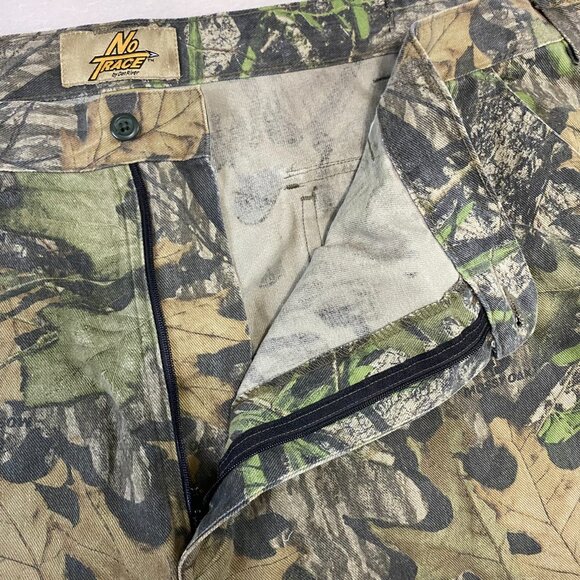 No Trace Camo Pants Mossy Oak Woodland Adjustable Belt Hunting Baggy 3X 46X36 - Picture 3 of 10